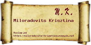 Miloradovits Krisztina névjegykártya